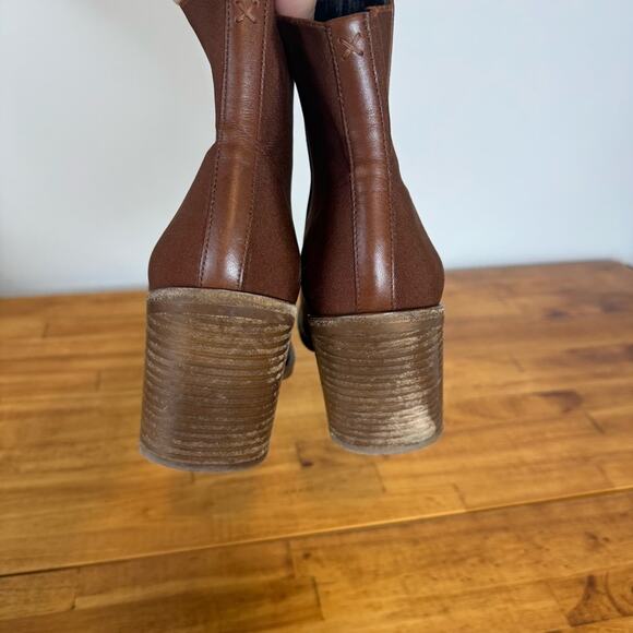 Rag & Bone Axel Chelsea Ankle Pull On Boots Brown Leather Size 37 - Picture 3 of 6